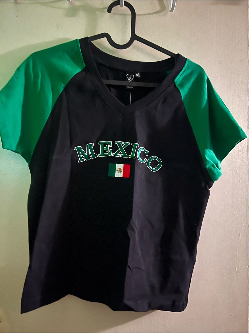 Windsor Black Tee with Green Graphic Accents